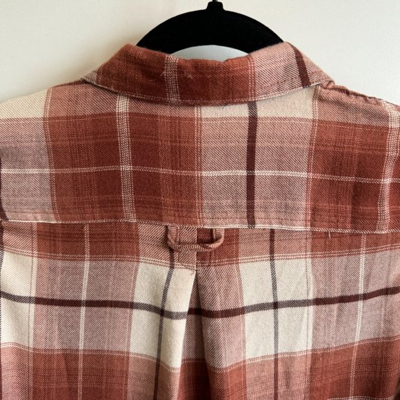 NWT! Como Vintage Soft Flannel Shirt in Clay and Ivory Plaid - Picture 5 of 8